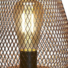 Load image into Gallery viewer, 7" Battery Operated Novelty Bedside Lamp With Pierced Cone Shade - Black
