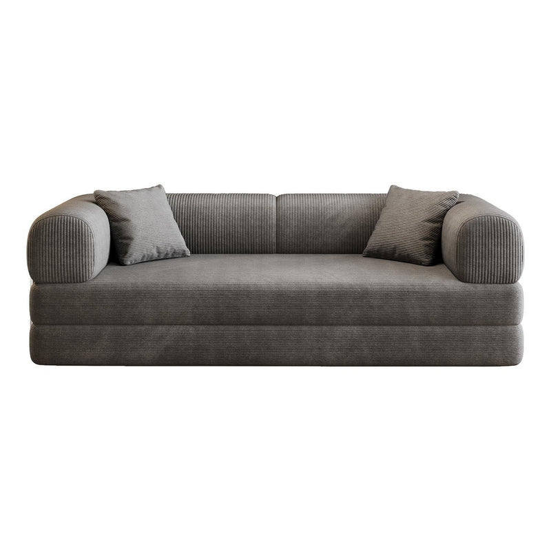 Corduroy Convertible Futon Sleeper Sofa - Gray