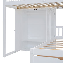 Load image into Gallery viewer, Full Over Twin Bunk Bed with Wardrobe, Drawers, White
