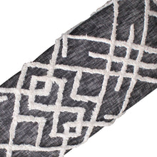 Load image into Gallery viewer, 47" Gray And White Geometric Cotton Upholstered Distressed Bench
