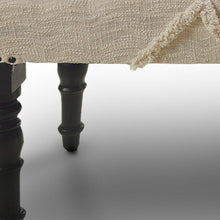 Load image into Gallery viewer, 47" Cream and Black Cotton Upholstered Geometric Bench
