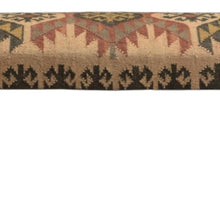 Load image into Gallery viewer, 47" Shades of Brown Black Leg Southwest Upholstered Bench
