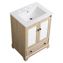 Load image into Gallery viewer, Bathroom Vanity With Basin, 1 Drawer Free Standing Storage - Brown
