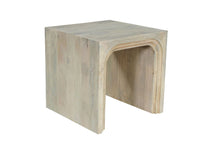 Load image into Gallery viewer, Solid Wood Square Sled End Table - White
