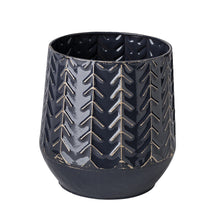 Load image into Gallery viewer, Organically Embossed Chevron Vase - Navy
