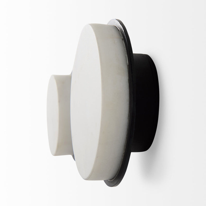 Marble Sphere Decorative Wall Sculpture (Set of 2) - White