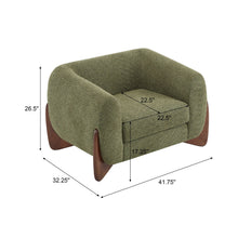 Load image into Gallery viewer, Modern Upholstered Boucle Arm Chair With Tuxedo Design And Triangular Legs
