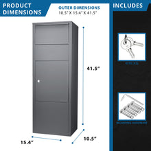 Load image into Gallery viewer, Steel Large Single Compartment Locking Parcel Drop Box With Keyed Access - Gray
