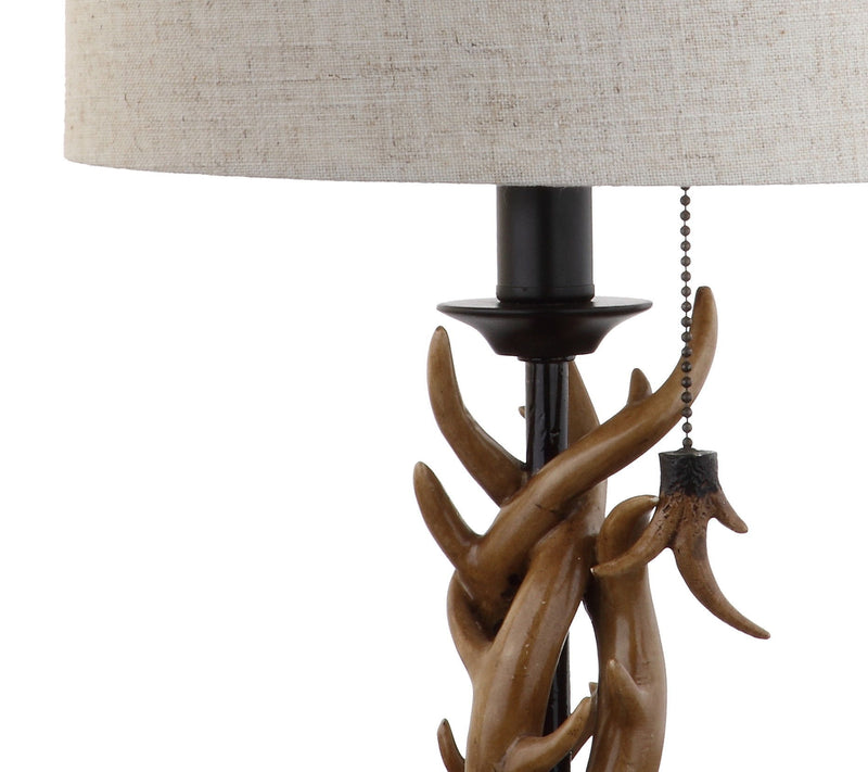 21'' Table Lamp With Drum Shade - Brown