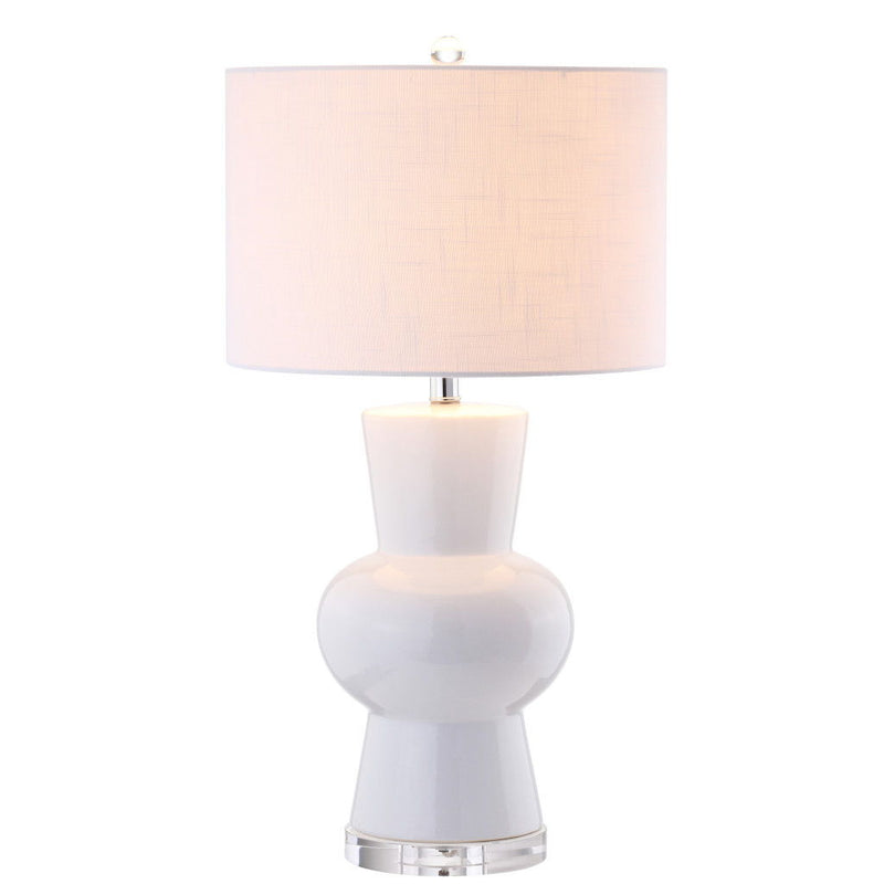 29" Novelty Table Lamp With Drum Shade - White