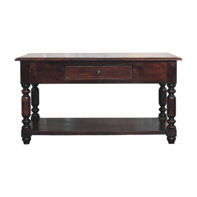 Solid Wood Solid Console Table With Shelf With Drawer (723404) - Brown