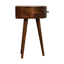 Load image into Gallery viewer, 21" Solid Wood Round One Drawer Nightstand - Brown
