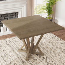 Load image into Gallery viewer, Modern Farmhouse Square Counter Table Solid Wood Rubberwood Antique Finishing Rustic Look Distressed Look Wire Brushed For 4 Seaters - Grayish Brown
