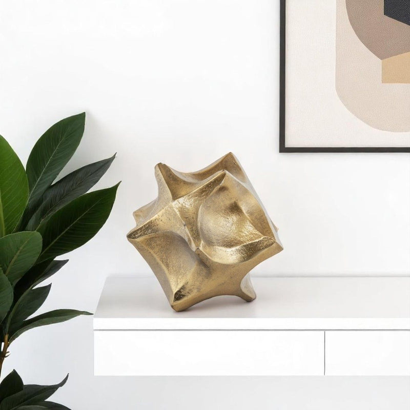 Faceted Orb Tabletop Sculpture (574108) - Gold