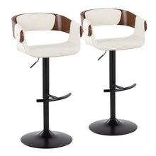 Load image into Gallery viewer, Elisa - Mid Century Modern Adjustable Barstool With Swivel &amp; Rounded T Footrest (Set of 2)
