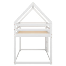 Load image into Gallery viewer, Twin over Twin Low Bunk Bed, House Bed with Ladder , White(OLD SKU:WF197808AAK)
