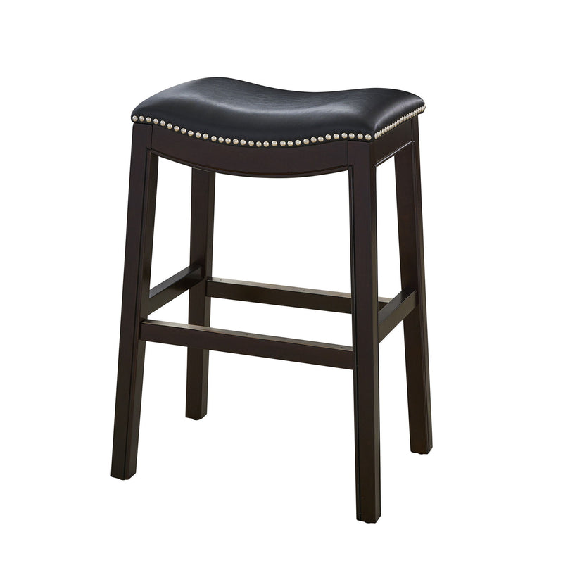Solid Wood Backless Counter Height Bar Chair - Black / Espresso