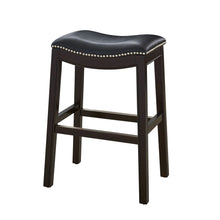 Load image into Gallery viewer, Solid Wood Backless Counter Height Bar Chair - Black / Espresso

