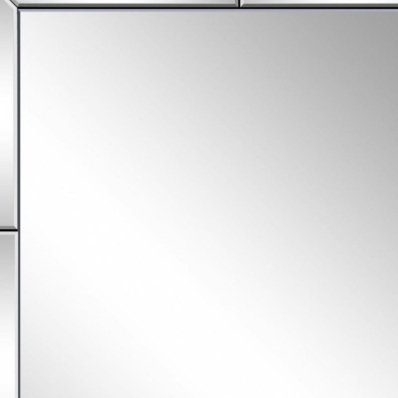 36" Beveled Glass Panels Framed Accent Mirror - Clear