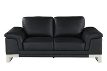 Load image into Gallery viewer, Love Seat Genuine Leather - Silver / Black
