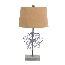 Load image into Gallery viewer, Country Cottage With Blooming Flower Pedestal Table Lamp - Tan
