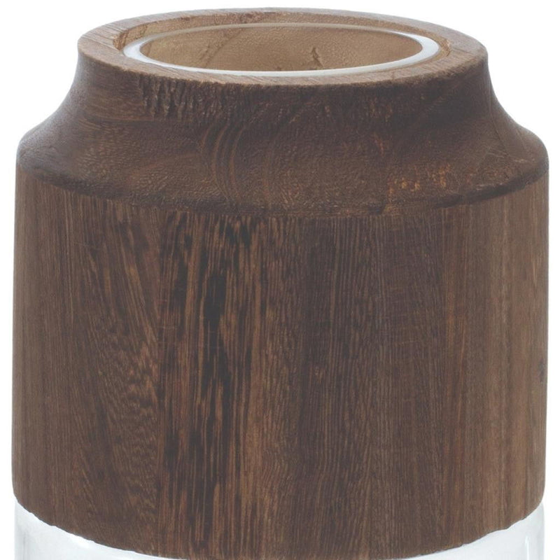 Round Table Vase With - Brown / Clear