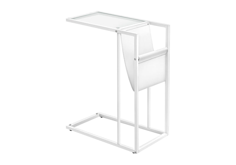 Modern Metal And Glass TV Table - White