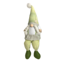 Load image into Gallery viewer, Fabric Christmas Standing Gnome Tabletop Sculpture (493009) - Green / White
