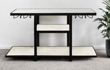 Load image into Gallery viewer, Glass Floor Shelf Console Table With Shelves - White And Black
