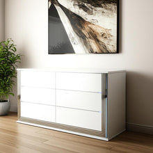 Load image into Gallery viewer, 61" Wood Lighted Six Drawer Double Dresser - White
