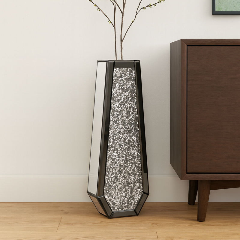 Floor Vase With Faux Crystals - Black