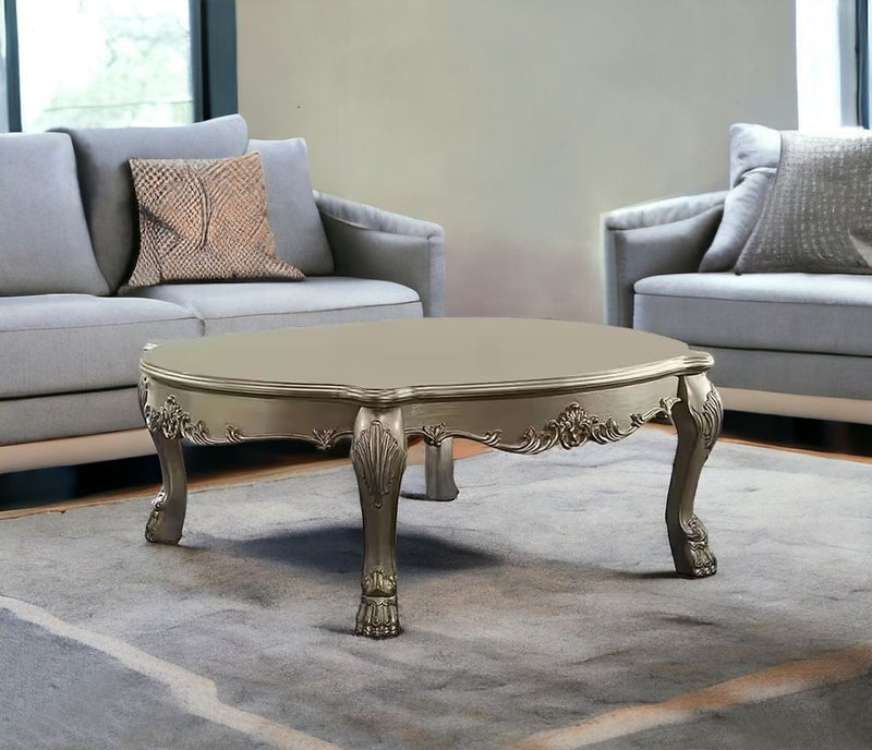 Solid And Manufactured Wood Coffee Table - Gold And Bone