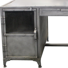 Load image into Gallery viewer, 56" Gray Metal Computer Desk With Three Drawers
