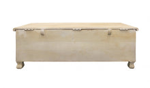 Load image into Gallery viewer, 46" Antique White Solid Carved Wood Scroll Bench with Flip Top
