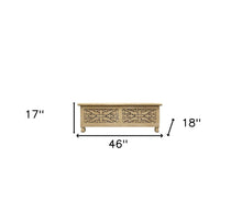 Load image into Gallery viewer, 46" Antique White Solid Carved Wood Scroll Bench with Flip Top
