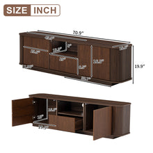 Load image into Gallery viewer, 70" TV Stand With Ample Storage, Curved Corners - Dark Brown
