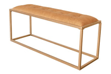 Load image into Gallery viewer, 43" Brown And Gold Upholstered Upholstery Bedroom Bench
