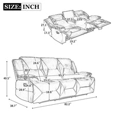 Load image into Gallery viewer, Home Theater Recliner Set Manual Recliner Chair With A LED Light Strip Two Built-In Cup Holders For Living Room
