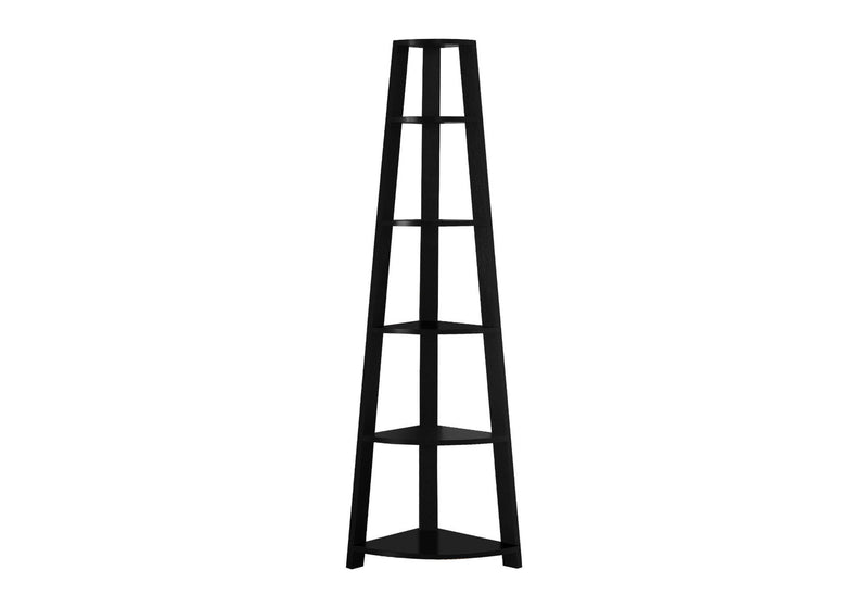 Five Tier Corner Bookcase - Black