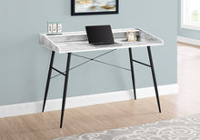 Load image into Gallery viewer, 47" White and Black Wood and Iron Parsons Writing Desk
