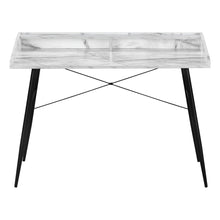 Load image into Gallery viewer, 47" White and Black Wood and Iron Parsons Writing Desk
