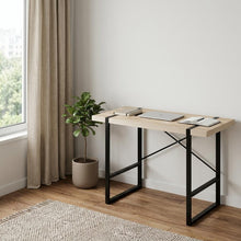 Load image into Gallery viewer, 49" Natural and Black Computer Desk
