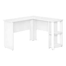 Load image into Gallery viewer, 47" White Wood Corner Computer Desk

