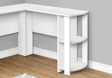 Load image into Gallery viewer, 47" White Wood Corner Computer Desk
