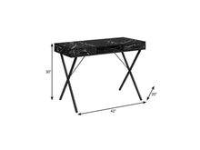 Load image into Gallery viewer, 42" Black and White and Black Computer Desk With Two Drawers
