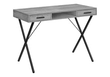 Load image into Gallery viewer, 42" Gray and Black Computer Desk With Two Drawers
