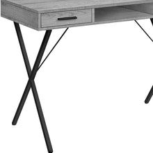 Load image into Gallery viewer, 42" Gray and Black Computer Desk With Two Drawers
