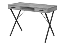 Load image into Gallery viewer, 42" Gray and Black Computer Desk With Two Drawers
