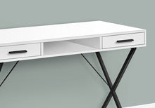 Load image into Gallery viewer, 42" White and Black Computer Desk With Two Drawers

