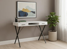 Load image into Gallery viewer, 42" White and Black Computer Desk With Two Drawers
